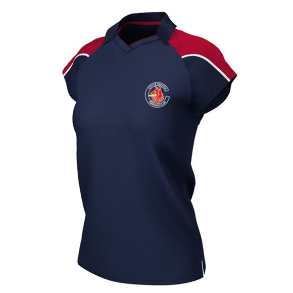 Chester Swimming Female Polo Shirt Navy / Red (Special Order - 3 Week Delivery)