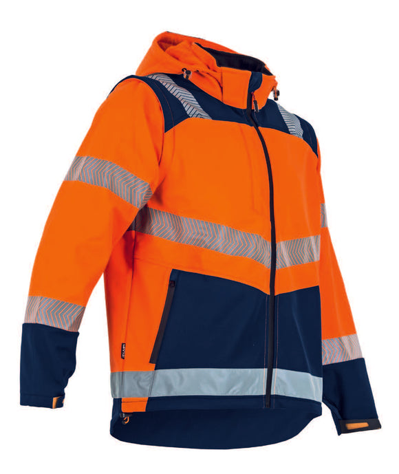 2266 Cible Hi-Vis 3 Layer Softshell Orange / Navy