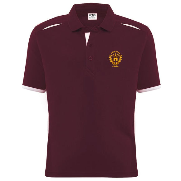 Abbey School PE Polo Burgundy / White (YRS 7 - 14)
