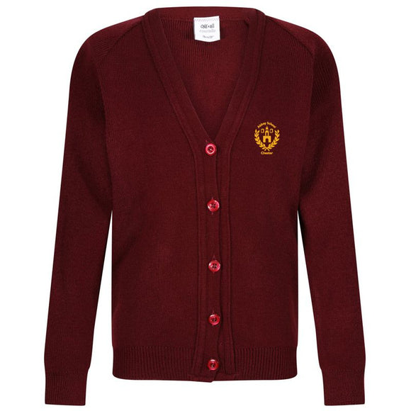 Abbey School Knitted Cardigan Burgundy (YR R - YR 11)