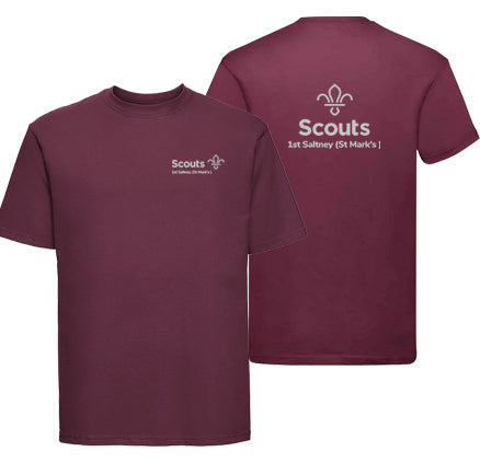 1st Saltney Scouts Youth T-Shirt Burgundy