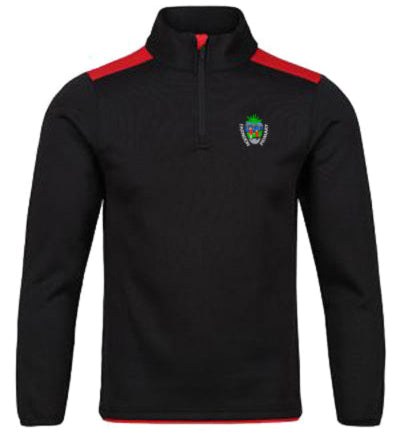 Farndon Primary PE 1/4 Zip Top Black / Red