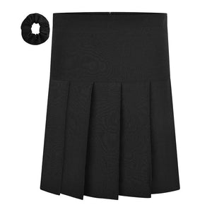 Stretch Pleated Skirt Black