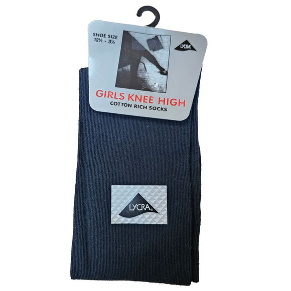 Knee High Socks Navy (Single Pair)