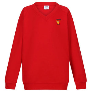 Rossmore Primary V-Neck Sweatshirt Red