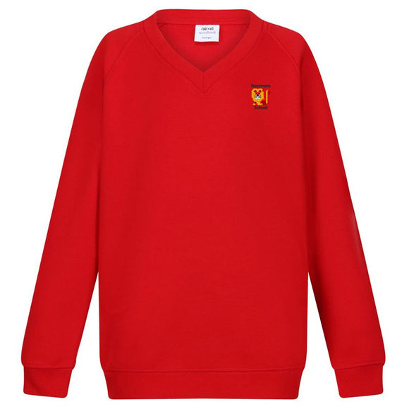 Rossmore Primary V-Neck Sweatshirt Red