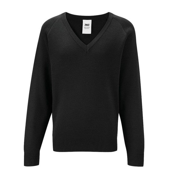 V Neck Jumper Black Uniformity Schools