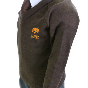 Avalon V Neck Sweater Brown