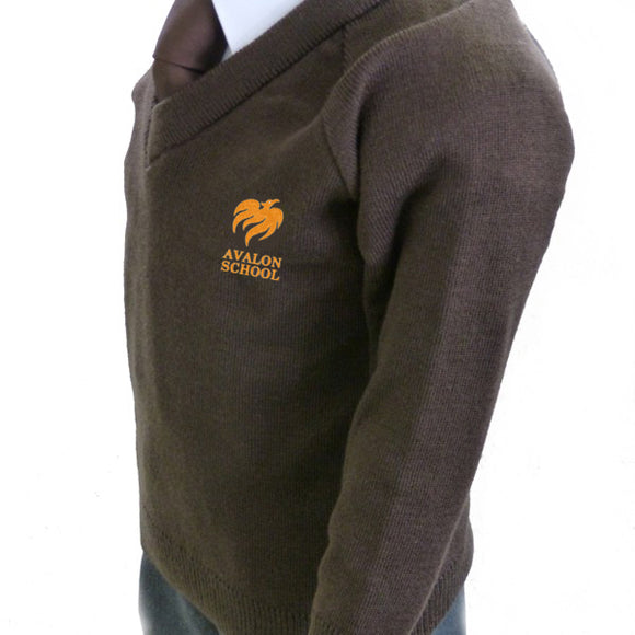 Avalon V Neck Sweater Brown