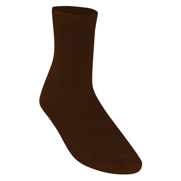 Smooth Knit Ankle Socks Brown (Pack of 5)