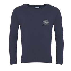 Bishop's High V Neck Jumper Mariner