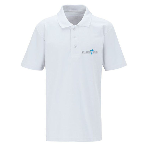 Chester Blue Coat Polo Shirt White