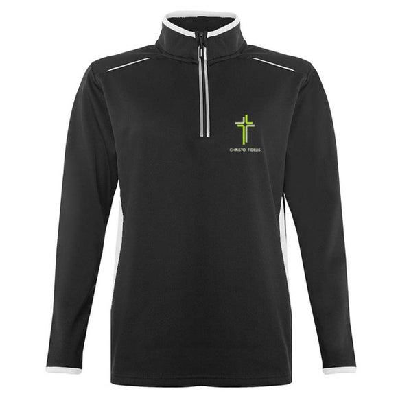 Catholic High 1/4 Zip Top Black / White