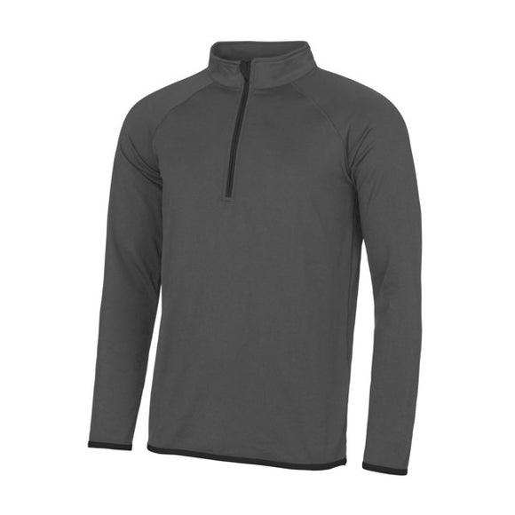 JC031 Dee Point Staff 1/2 Zip Sweatshirt Charcoal / Black