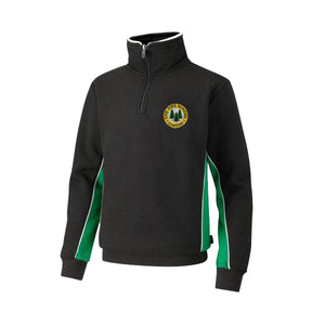 The Firs 1/4 Zip Top Black / Emerald / Yellow