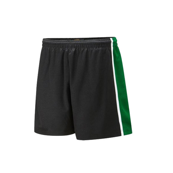 The Firs Boys Shorts Black / Emerald / Yellow