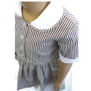 Striped Summer Dress Brown / White