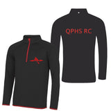 QPHS Rowing Club 1/2 Zip Sweatshirt Black / Red