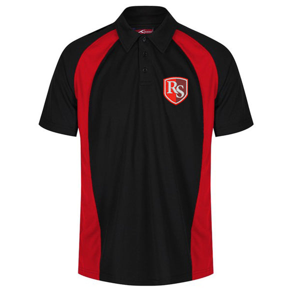 Rudheath Academy Boys PE Polo Black / Scarlett
