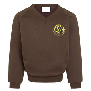 St Clare's V Neck Sweatshirt Brown
